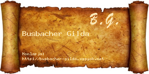 Busbacher Gilda névjegykártya
